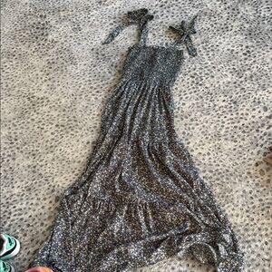 Zara Floral Maxi Dress - Black and White